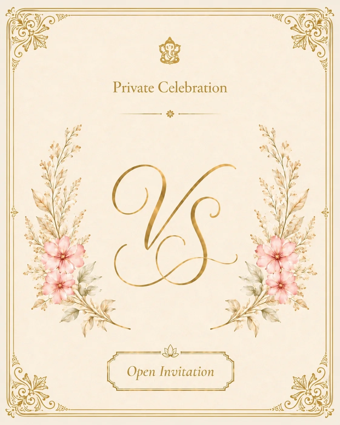 Private Celebration invitation cover